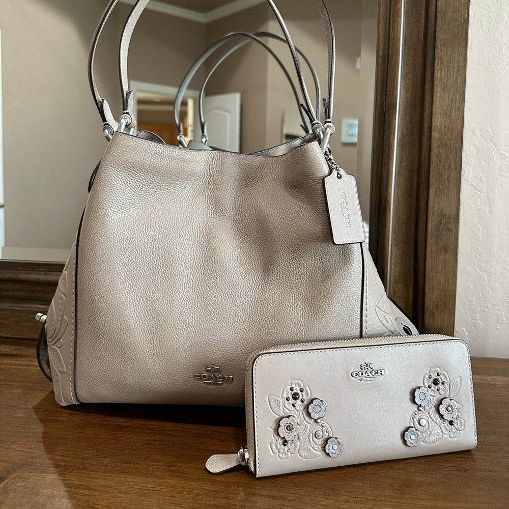 Coach Edie 31 Tea Rose Shoulder Bag and Matching Wallet